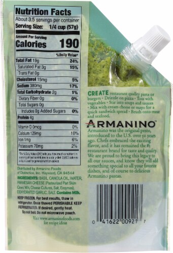 Armanino™ Basil Pesto Sauce Pouch Perspective: back