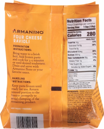 Armanino™ Four Cheese Ravioli Perspective: back