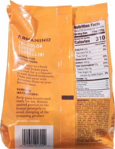 Armanino Tri Color Cheese Tortellini Perspective: back