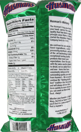Husman's Sour Cream & Onion Chips Perspective: back