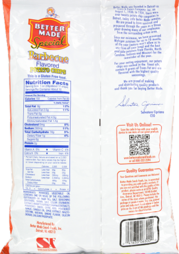 Better Made® Barbeque Flavored Potato Chips Perspective: back
