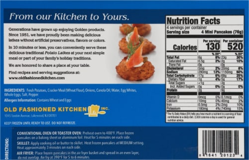 Golden® Mini Potato Pancakes Perspective: back