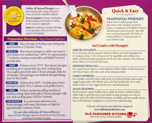 Golden® Spinach Broccoli Cheddar Pierogies Perspective: back