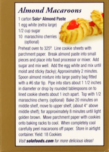 Solo® Pure Gluten Free Almond Paste Perspective: back