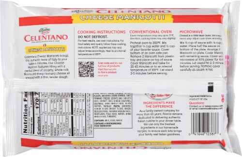 Celentano Manicotti Frozen Pasta Perspective: back
