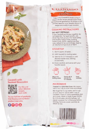 Celentano® Cavatelli Frozen Pasta Perspective: back