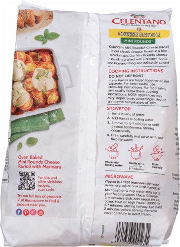 Celentano® Mini Rounds® Cheese Ravioli Perspective: back