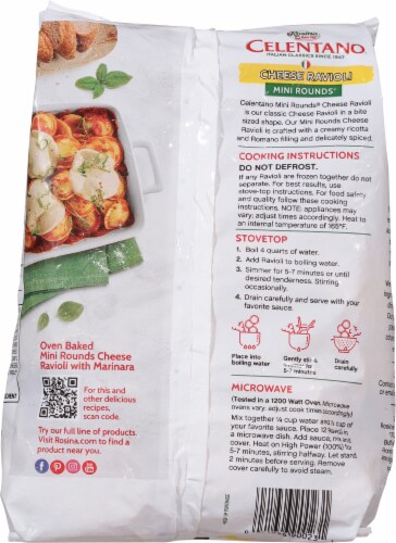 Celentano® Mini Rounds® Cheese Ravioli Perspective: back