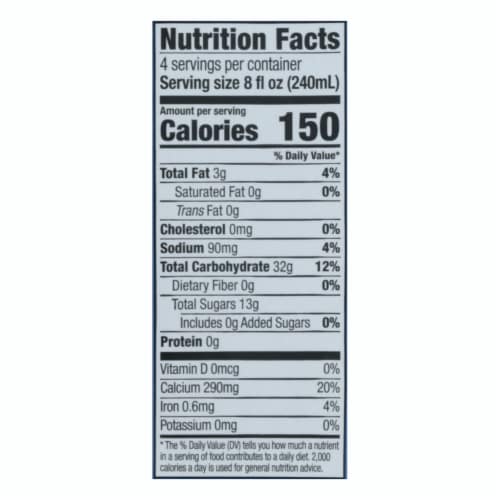 Better Than Milk® Organic Unsweetened Rice Drink Perspective: back