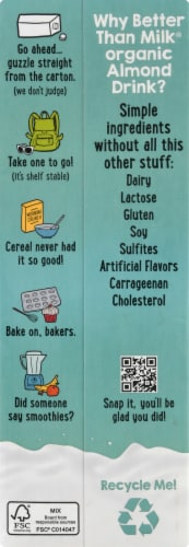 Better Than Milk® Organic Unsweetened Almond Drink Perspective: back