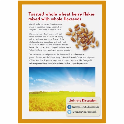 Uncle Sam® Original Wheat Berry Flakes Perspective: back