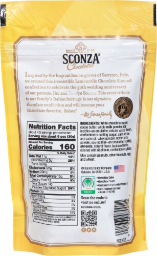 Sconza Chocolates Lemoncello Chocolate Almonds Perspective: back