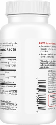Boost® Glucose Control Daily Support Cinnamon & Chromium Capsules Perspective: back