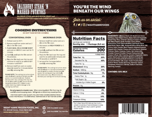 Night Hawk® Salisbury Steak 'N Mashed Potatoes Frozen Meal Perspective: back
