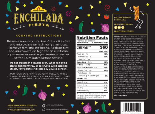 Night Hawk Beef Enchilada® Fiesta Frozen Meal Perspective: back