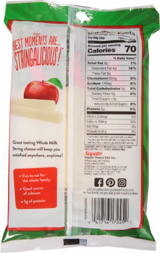 Frigo® Cheese Heads® Whole Milk String Cheese Perspective: back