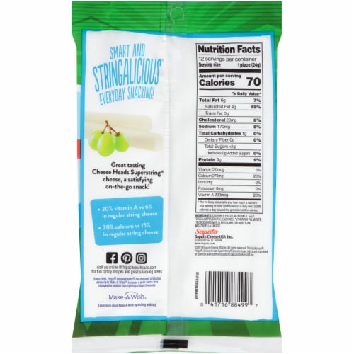 Frigo Cheese Heads Superstring Whole Milk String Cheese Perspective: back