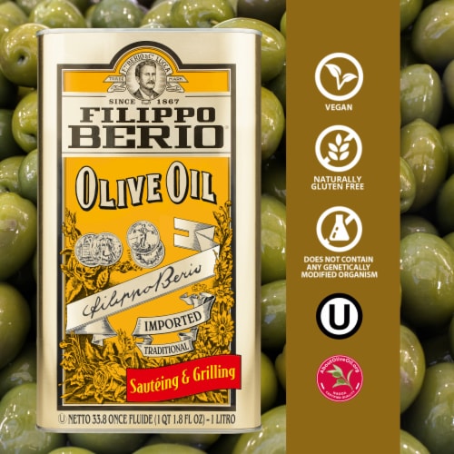 Filippo Berio Olive Oil Tin Perspective: back