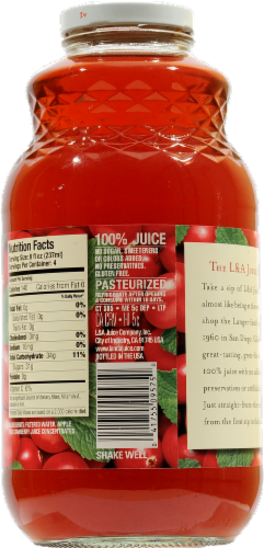 L&A Pure Cranberry Delight Juice Perspective: back