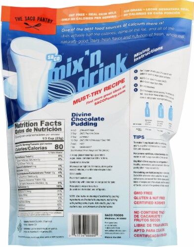 Saco® Mix 'N Drink® Instant Skim Milk Perspective: back