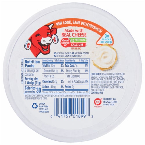 The Laughing Cow® Creamy Asiago Spreadable Cheese Wedges Perspective: back