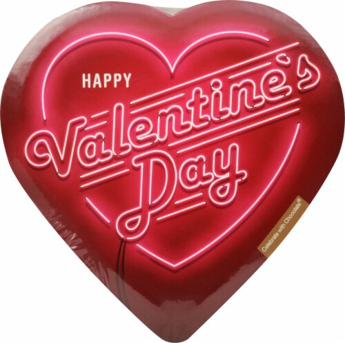 Elmer Chocolate Neon Heart Assorted Valentine's Day Candy Box Perspective: back