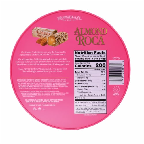 Brown & Haley Almond Roca® Buttercrunch Toffee with Almonds Perspective: back