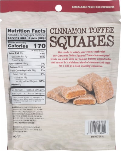 Brown & Haley® Cinnamon Toffee Squares Candy Pouch Perspective: back