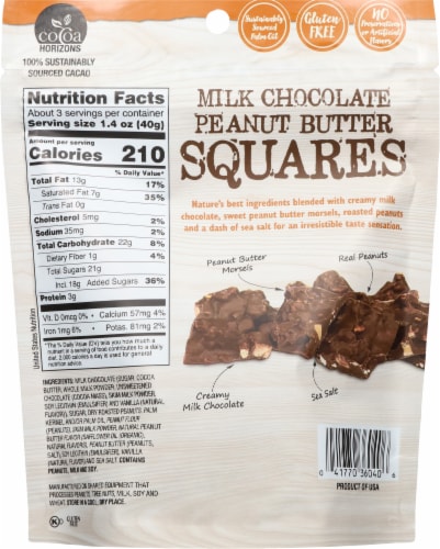 Brown & Haley® Milk Chocolate Peanut Butter Squares Candy Pouch Perspective: back
