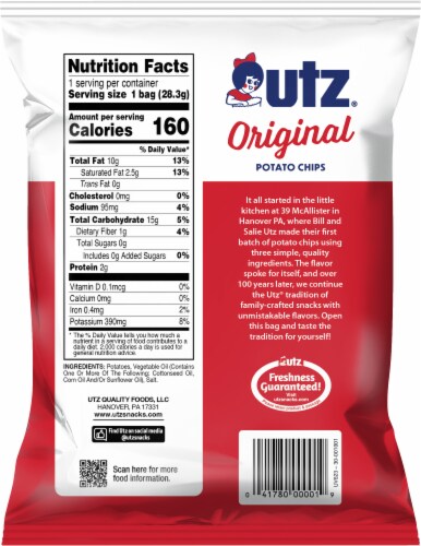 Utz® Gluten Free Original Potato Chips Perspective: back