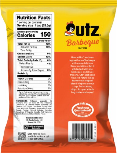 Utz® Barbeque Flavored Potato Chips Perspective: back