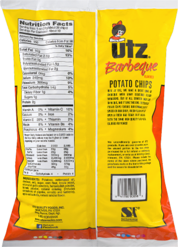 Utz Barbecue Potato Chips Perspective: back