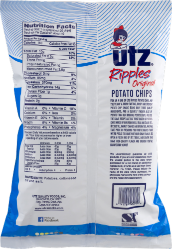 Utz Ripples Original Potato Chips Family Size Perspective: back