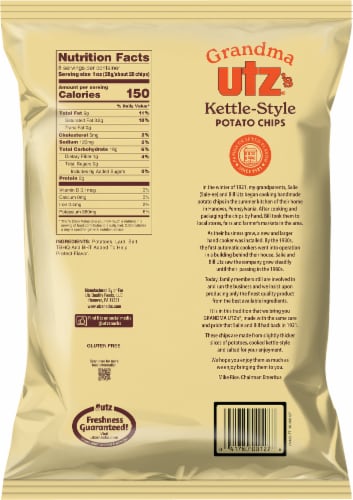 Utz's® Grandma Handcooked Potato Chips Perspective: back