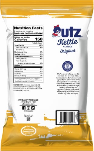 Utz® Kettle Classics Potato Chips Perspective: back