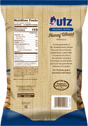 Utz Honey Wheat Pretzel Twists Perspective: back