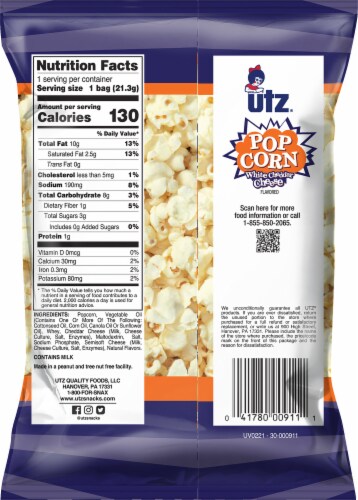 Utz® Premium White Cheddar Popcorn Perspective: back