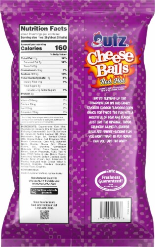 Utz® Red Hot Cheddar Cheese Balls Perspective: back