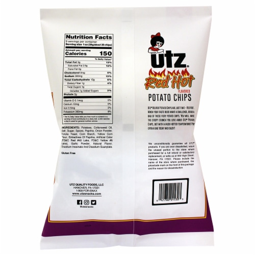Utz Red Hot Potato Chips Perspective: back