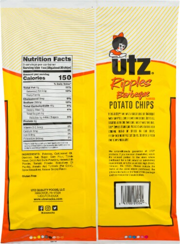 Utz® Gluten Free BBQ Ripple Potato Chips Perspective: back