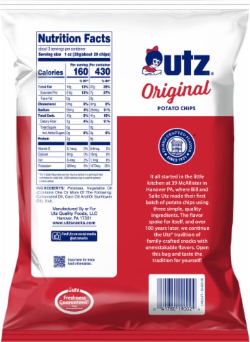 Utz® Original Potato Chips Perspective: back