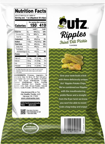 Utz® Ripples Fried Dill Pickle Potato Chips Perspective: back