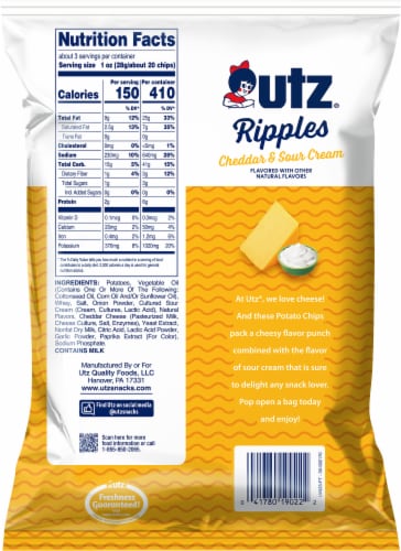 Utz Cheddar & Sour Cream Chips Perspective: back