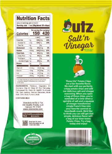 Utz® Salt & Vinegar Chips Perspective: back