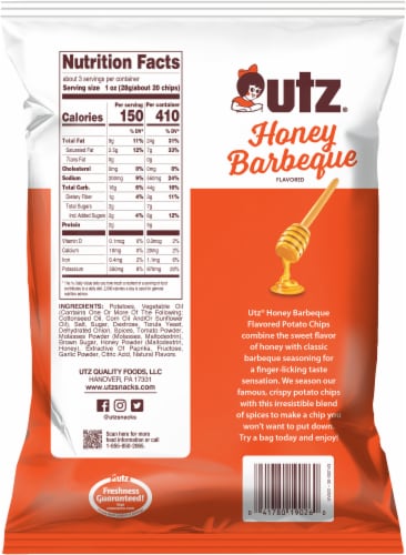 Utz Honey BBQ Chip Perspective: back