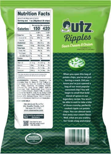 Utz Ripples Sour Cream & Onion Chips Perspective: back