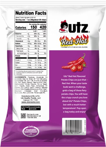 Utz® Red Hot Potato Chips Perspective: back