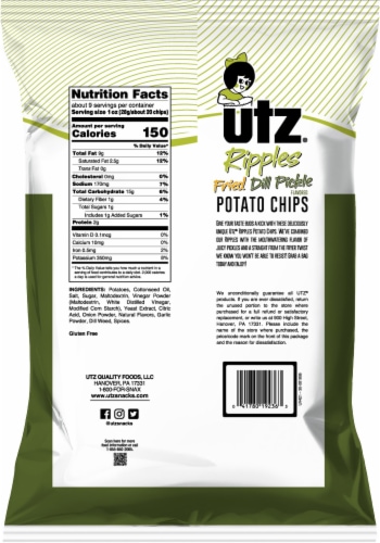 Utz® Ripples Gluten-Free Fried Dill Pickle Potato Chips Family Size Perspective: back