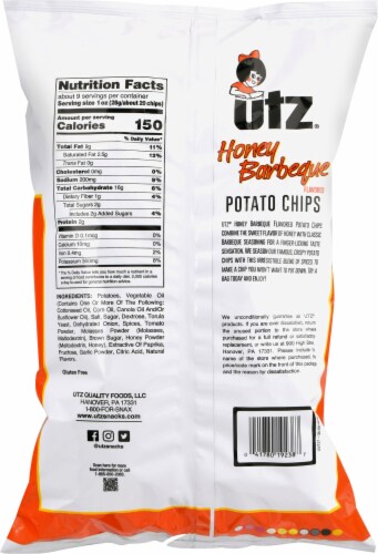 Utz® Honey Barbeque Potato Chips Perspective: back