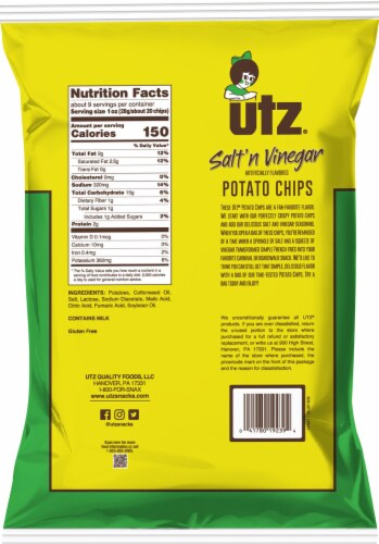 Utz Salt & Vinegar Potato Chips Perspective: back